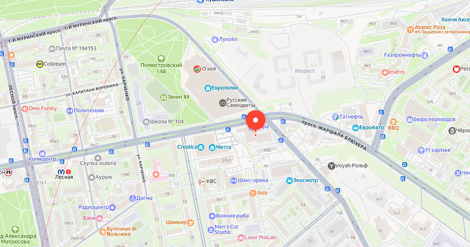 Карта с зоной обслуживания locks-pro